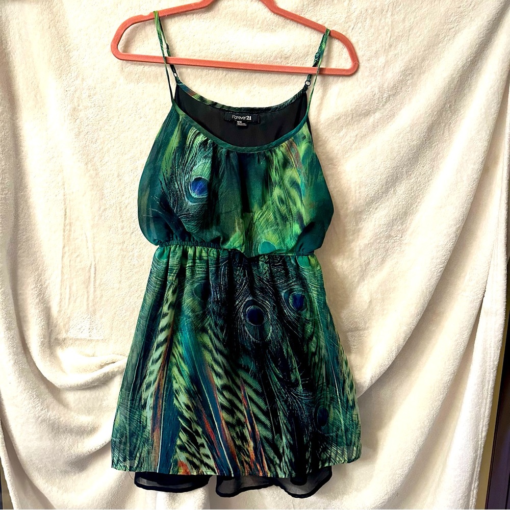Forever 21- peacock design dress size medium